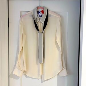 White silk Theory blouse size small, like new!